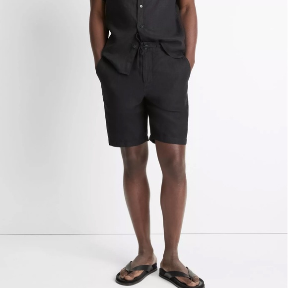 Vince Linen Blend Black Shorts Size 36 - Picture 1 of 10